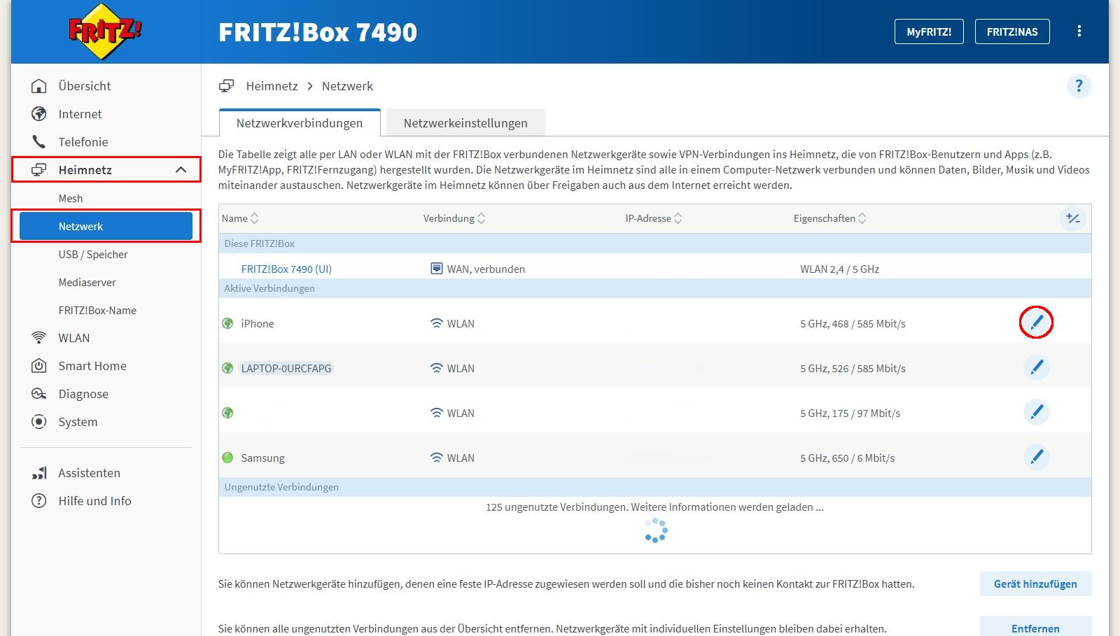 Fritzbox Gerätenamen ändern